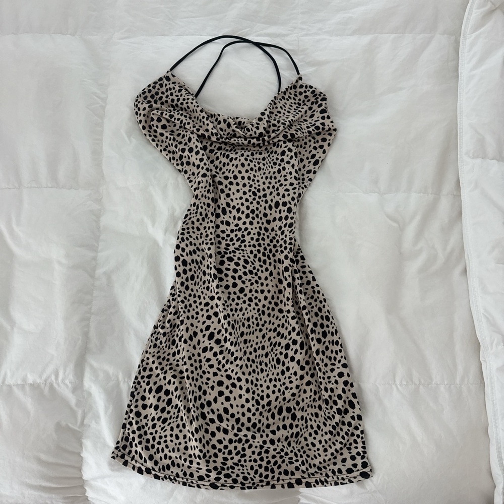 Missguided Black and White Slip Mini Dress